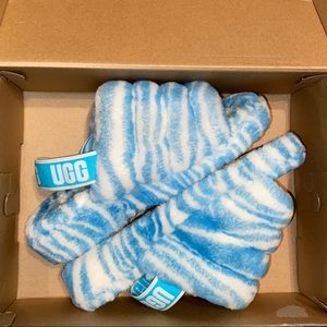 UGG fluff yeah zebra slides